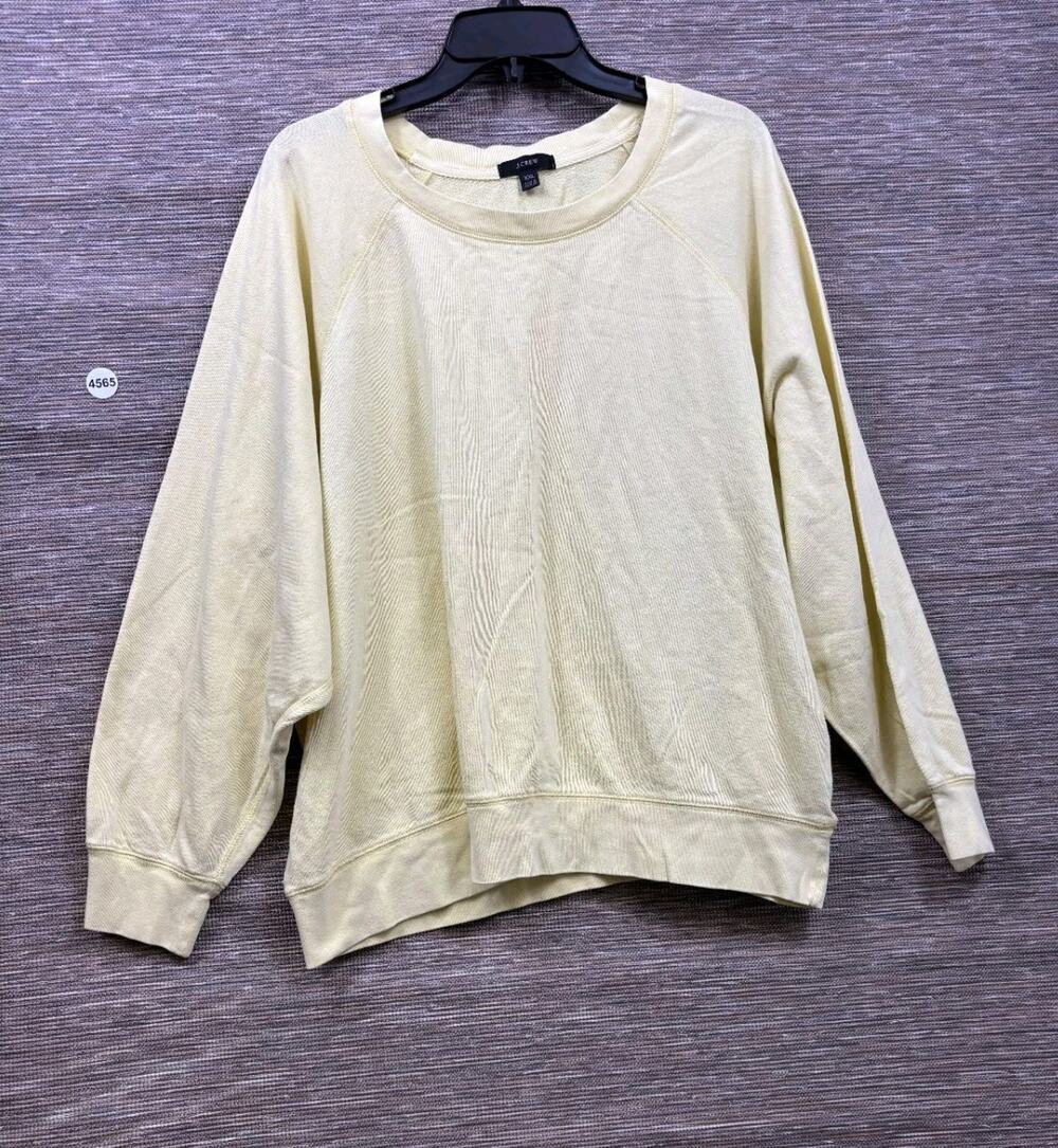 J. Crew Magic Rinse Crewneck Sweatshirt Womens Size XXL Yellow AY080 Long Sleeve